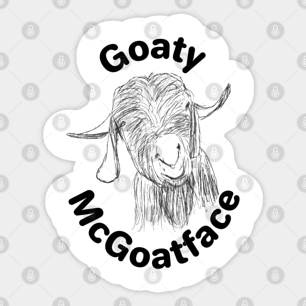 Goaty McGoatface Sticker by cuteandgeeky